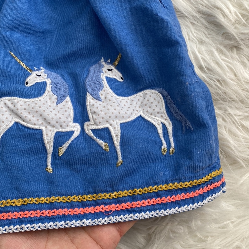 Mini Boden | Blue Unicorn Applique Skirt - Picture 11 of 16